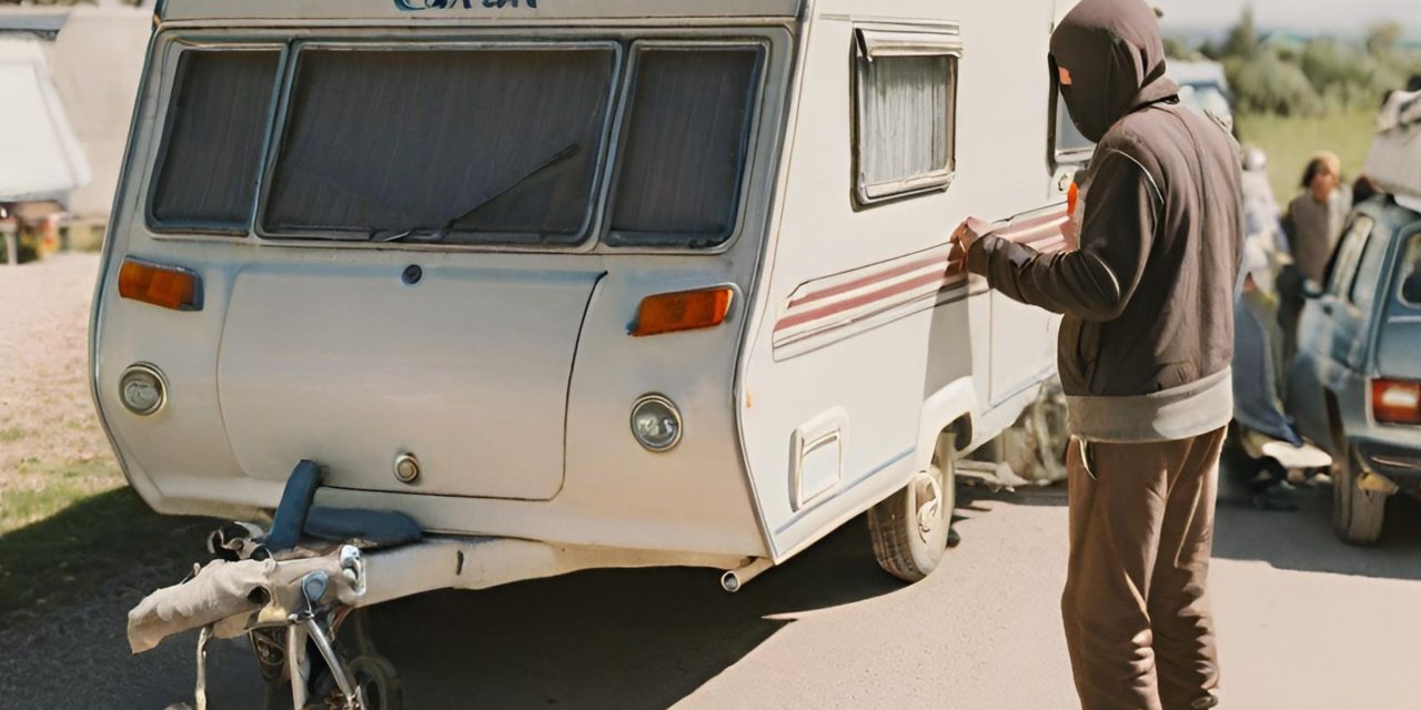 Tyv taget tæt på grænsen med stjålet campingvogn fra Randers