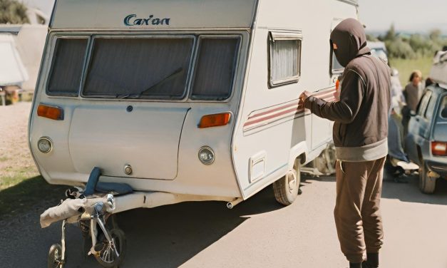 Tyv taget tæt på grænsen med stjålet campingvogn fra Randers